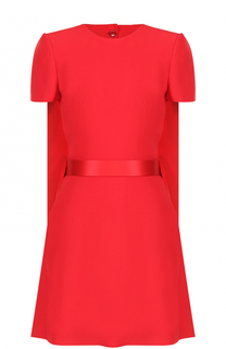 Мини-платье с кейпом и поясом Alexander McQueen