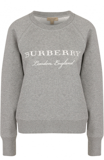 Свитшот с вышитым логотипом бренда Burberry