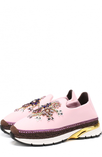 Текстильные кроссовки с декором Dolce &amp; Gabbana