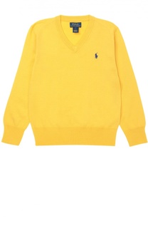 Шерстяной пуловер с логотипом бренда Polo Ralph Lauren