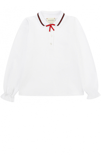 Хлопковое поло с контрастной отделкой Gucci