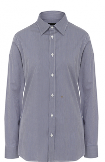 Хлопковая блуза свободного кроя в клетку Dsquared2