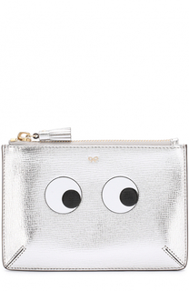 Кошелек Eyes на молнии из металлизированной кожи Anya Hindmarch