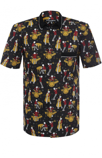 Рубашка из смеси хлопка и шелка с короткими рукавами Dolce &amp; Gabbana