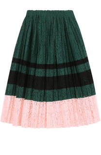 Кружевная плиссированная юбка-миди No. 21
