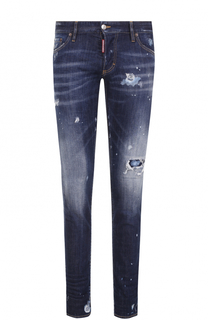 Зауженные джинсы с декоративными потертостями Dsquared2