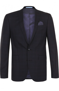 Шерстяной однобортный пиджак в клетку Sand