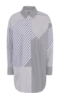 Удлиненная блуза свободного кроя в полоску Victoria by Victoria Beckham