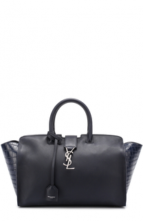 Сумка Monogram Downtown Cabas с отделкой из тисненой кожи Saint Laurent