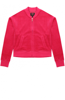 Укороченный спортивный кардиган с декором Juicy Couture