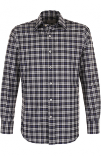 Хлопковая рубашка в клетку Canali