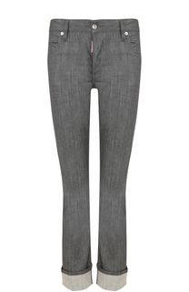 Однотонные укороченные джинсы с отворотами Dsquared2