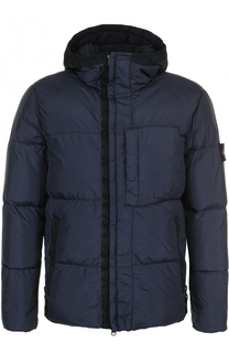 Стеганый пуховик на молнии с капюшоном Stone Island