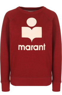 Свитшот прямого кроя с контрастным логотипом бренда Isabel Marant Etoile