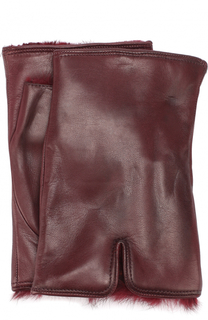 Кожаные митенки с меховой подкладкой Sermoneta Gloves