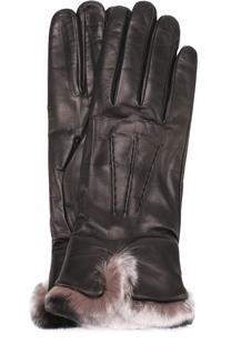Кожаные перчатки с меховой отделкой Sermoneta Gloves