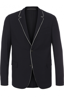 Шерстяной однобортный пиджак с контрастной отделкой Valentino