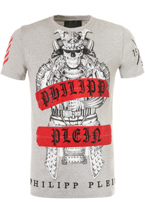 Хлопковая футболка с контрастной отделкой Philipp Plein