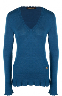 Приталенный пуловер с V-образным вырезом Roberto Cavalli