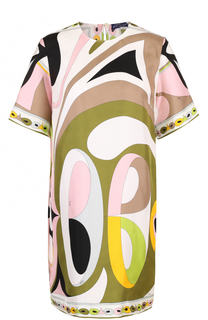 Шелковое платье прямого кроя с принтом Emilio Pucci