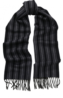 Кашемировый шарф в полоску с бахромой Lanvin
