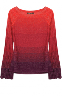 Пуловер в полоску с V-образным вырезом Roberto Cavalli