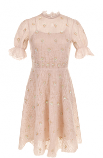 Вязаное платье-миди с цветочной вышивкой Valentino