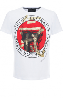 Хлопковая футболка с принтом Philipp Plein