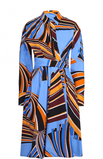 Платье-рубашка с поясом и ярким принтом Emilio Pucci