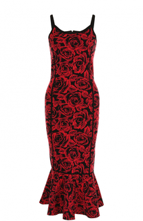 Вязаное платье с цветочным принтом и юбкой годе Michael Kors