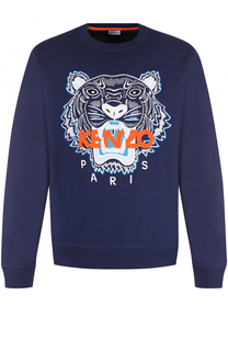 Хлопковый свитшот с контрастной вышивкой Kenzo