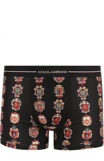 Хлопковые боксеры с принтом и широкой резинкой Dolce &amp; Gabbana