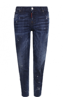 Укороченные джинсы с потертостями Dsquared2