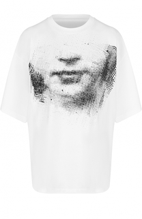 Хлопковая футболка свободного кроя с принтом Maison Margiela
