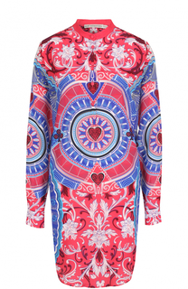 Шелковое мини-платье с ярким принтом Mary Katrantzou