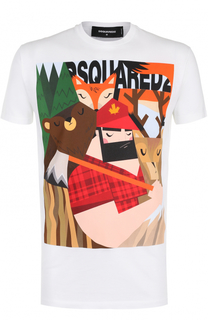 Хлопковая футболка с принтом Dsquared2