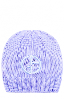 Вязаная шапка с логотипом бренда Giorgio Armani