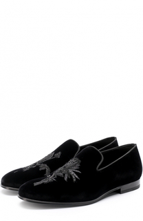 Текстильные слиперы с вышивкой Alexander McQueen