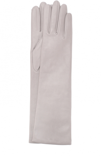 Удлиненные кожаные перчатки с отделкой из шерсти Agnelle