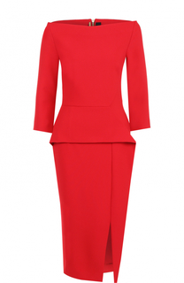 Платье-футляр с вырезом-лодочка и укороченным рукавом Roland Mouret