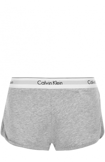 Хлопковые шорты с логотипом бренда Calvin Klein