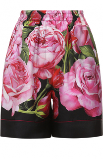 Шелковые мини-шорты с цветочным принтом Dolce &amp; Gabbana