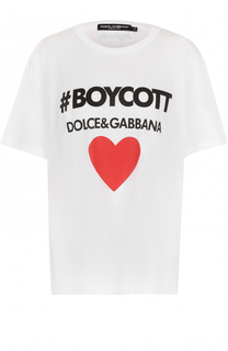 Хлопковая футболка с принтом Dolce &amp; Gabbana