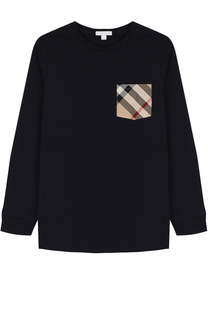 Хлопковый свитшот с накладным карманом и принтом Burberry