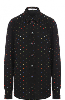 Шелковая блуза прямого кроя с принтом Givenchy