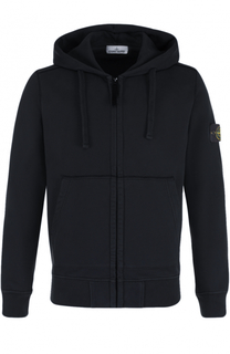 Хлопковая толстовка на молнии с капюшоном Stone Island