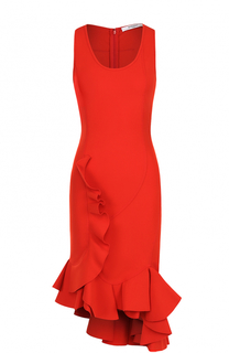 Приталенное платье-миди с оборками Givenchy