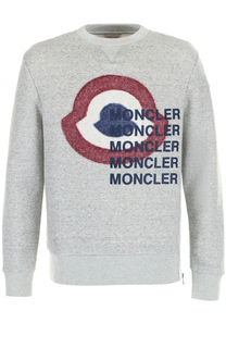 Хлопковый свитшот с контрастной отделкой Moncler