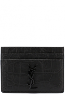 Кожаный футляр для кредитных карт с тиснением Saint Laurent