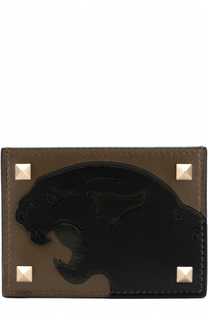 Кожаный футляр для кредитных карт с аппликацией Valentino